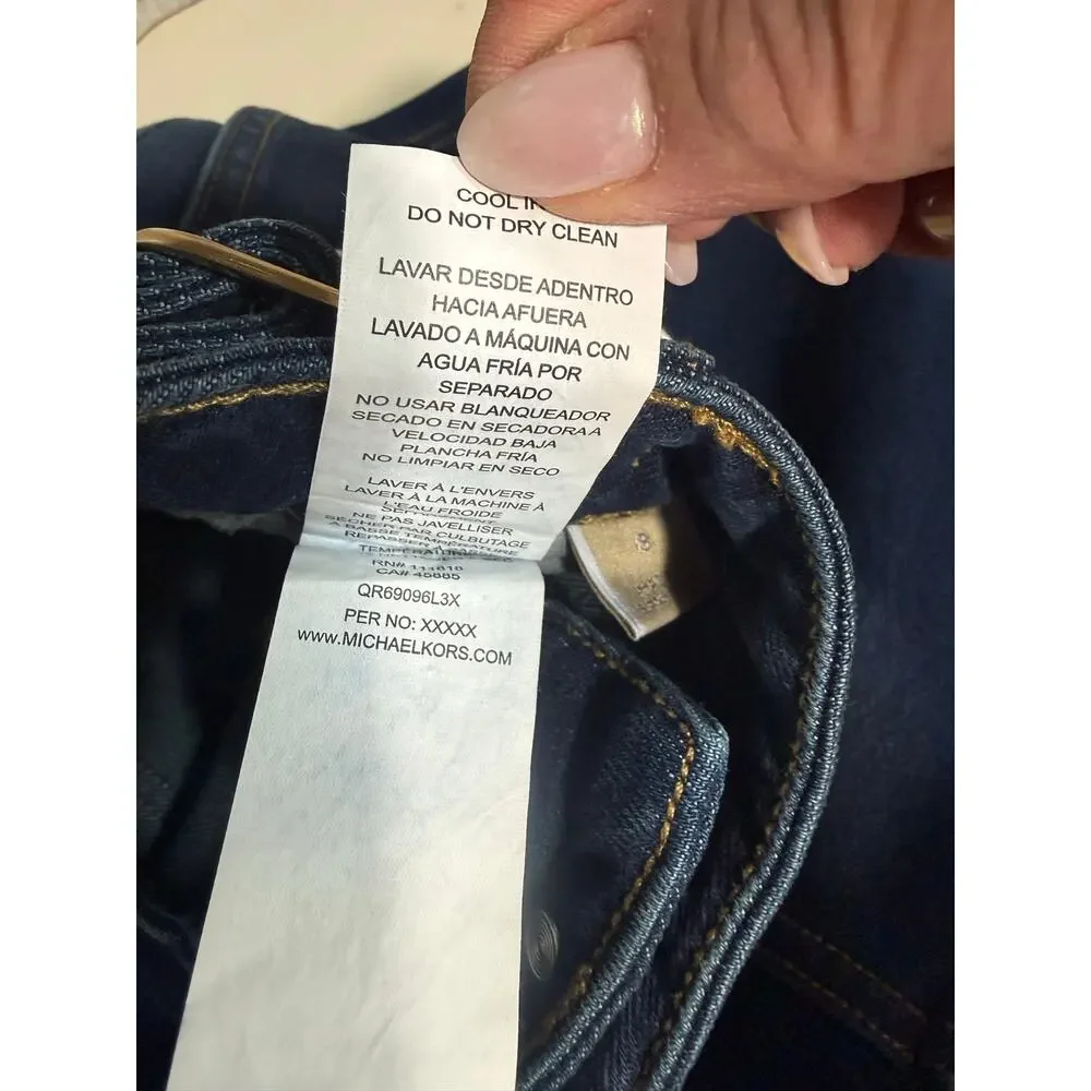Michael Kors Selma Wide Leg Jeans Women’s 8 Overdyed Indigo Dark Wash NWT $125